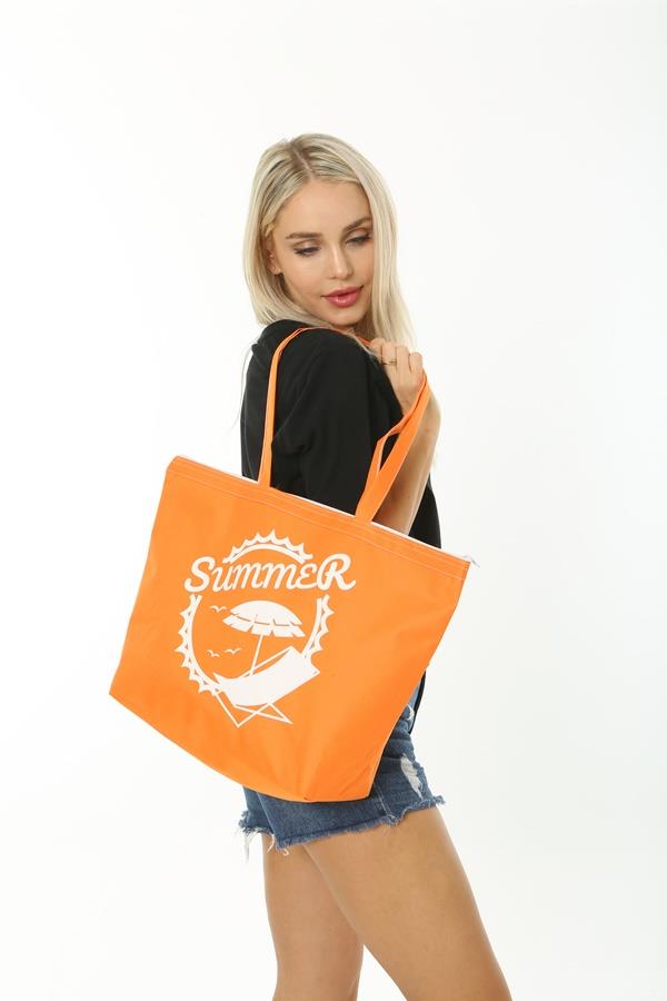 Baghashtag Summer Beach Bag Plaj Çantası Turuncu - Görsel 8